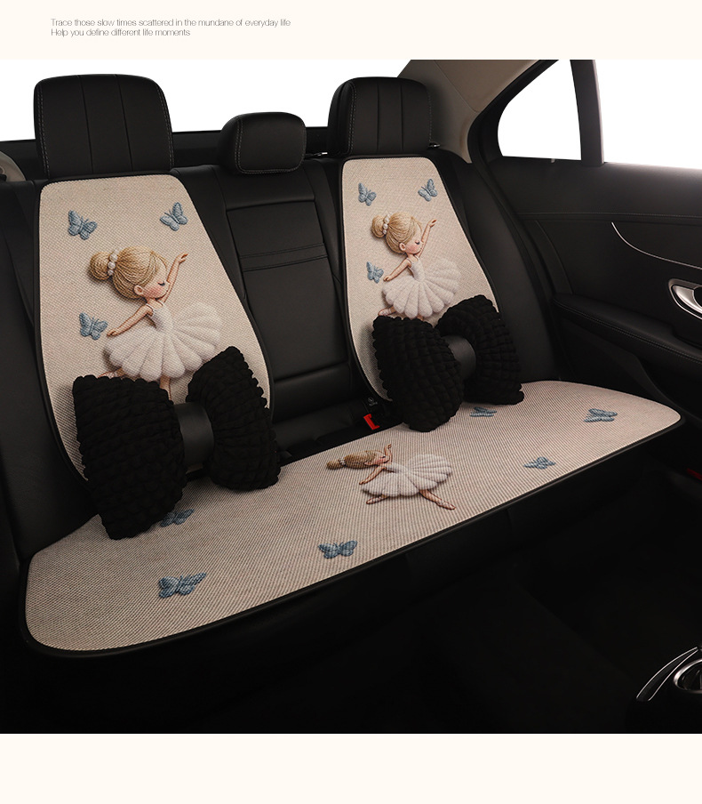 26 New Cartoon Four-Season Fur Car Seat Cushion Sets, Universal Style for Dancing Girls