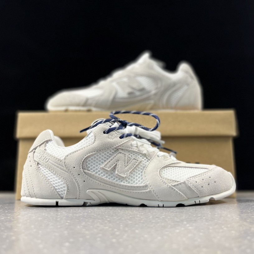 NB Miumiu Miumiu Joint 24s Pure Original 운동화 Men's and Women's Sports Running Shoes Retro Torre Shoes