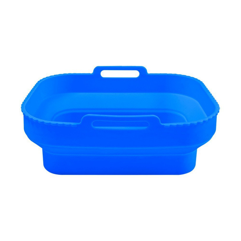 Explosión transfronteriza aire frito plato de horneado de silicio resistente a altas temperaturas plegable fácil de limpiar cojín de plato de horneado de silicio redondo