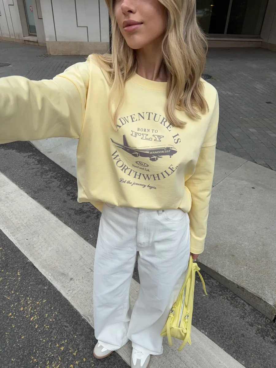 100% Cotton Long-Sleeved T-Shirt Summer New Casual Simple Trendyy Chic Design Loose Work Clothing Top for Women