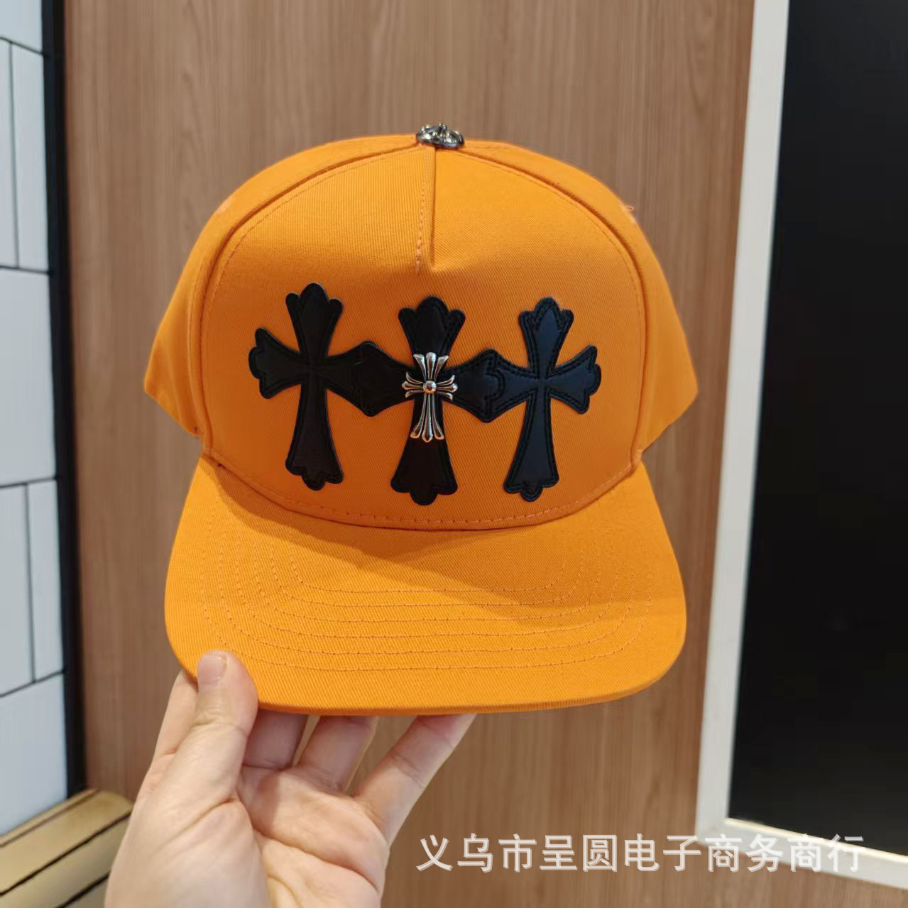 Sombrero para el sol CH Cro de verano para parejas nuevas de moda americana, sombrero de hip-hop de ala plana bordado a la moda ~ sombrero de malla de béisbol