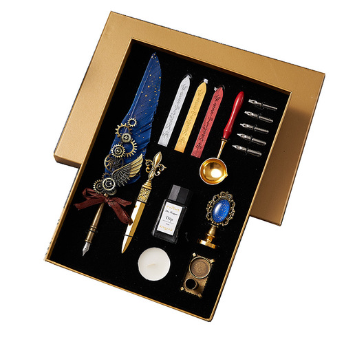 Birthday Gift Fountain Pen Ballpoint Pen Gift Box Wax Seal Stamp Set Niche Graduation Gift Business Gift Souvenir