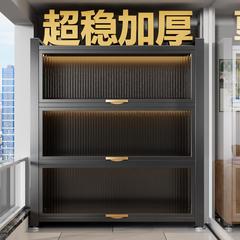 工場直送スチール製収納ラック床置き多層収納キャビネットキッチン多機能収納跳ね上げドアキャビネット