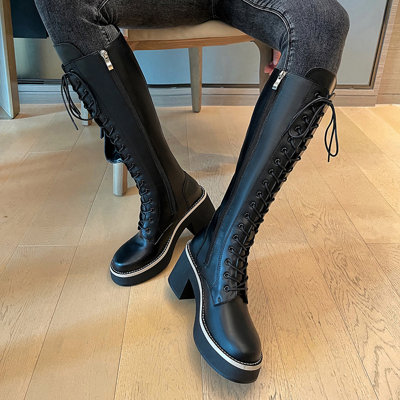 Chiko Magna Round Toe Block Heels Boots
