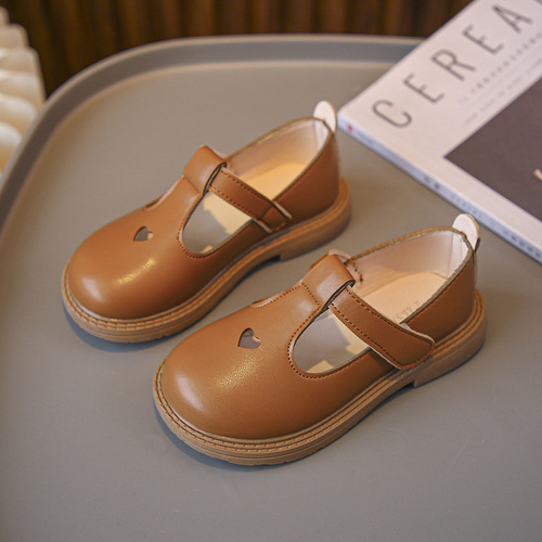 Spring and Autumn Soft Soled Girls Leather Shoes Baby Princess Shoes Girls Black Elementary School Performance Shoes Boys Summer Shoes