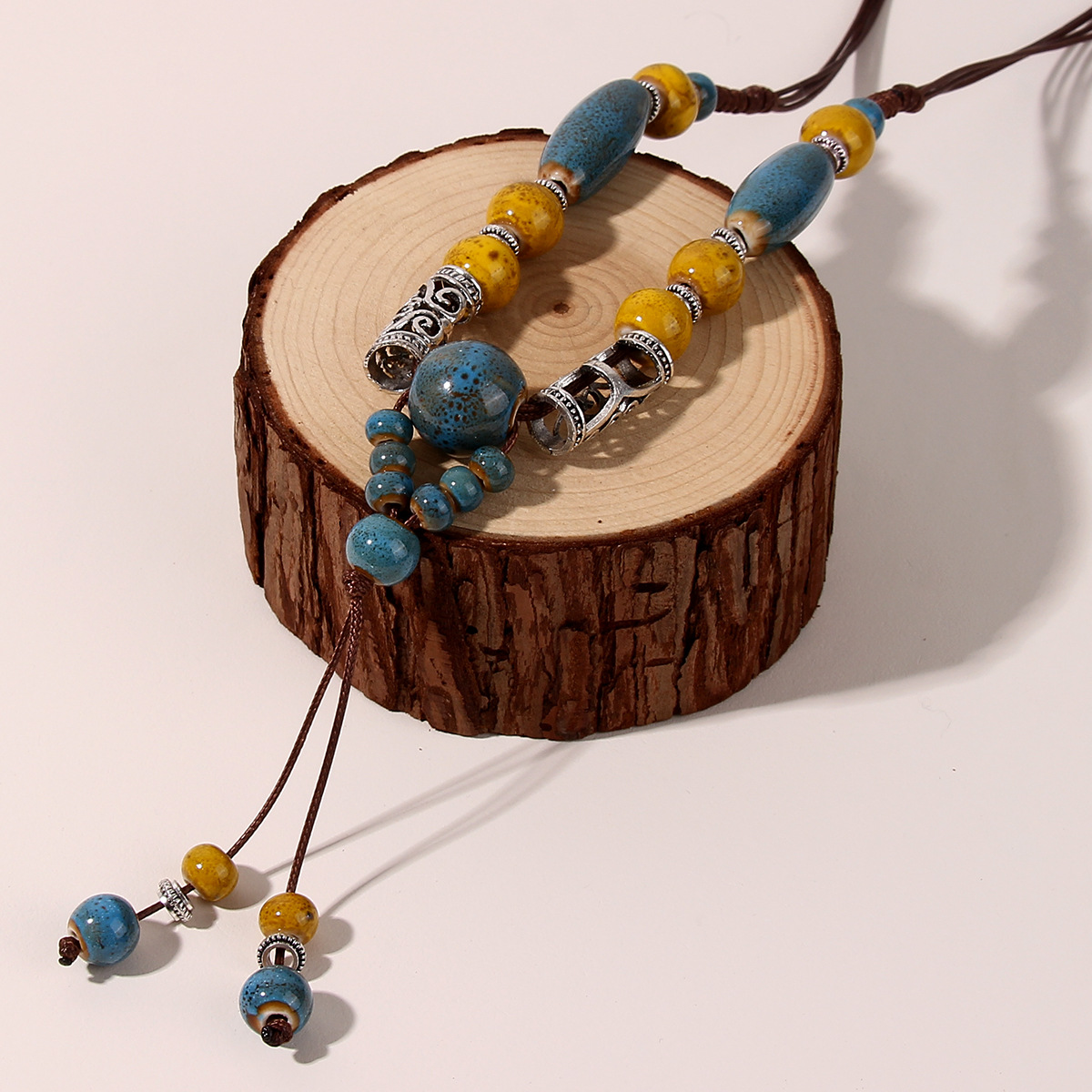 Geometric Pattern Wholesale Jewelry Ethnic Style Geometric Ceramics Long Necklace