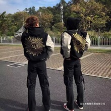 美式vibe高街棒球服男女春秋潮牌飞行员夹克hiphop情侣装外套