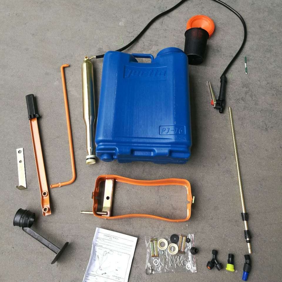 Barato brasileño grabado metal cámara de gas bomba de cobre pulverizador PE moldeo por soplado 16L pulverización de mochila manual