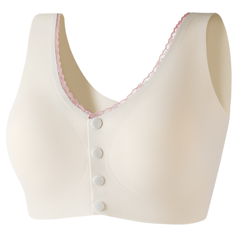 Seamless mamá ropa interior de las mujeres inalámbrico pequeño pecho push up mama colección de mediana edad y ancianos chaleco sujetador hebilla delantera sujetador