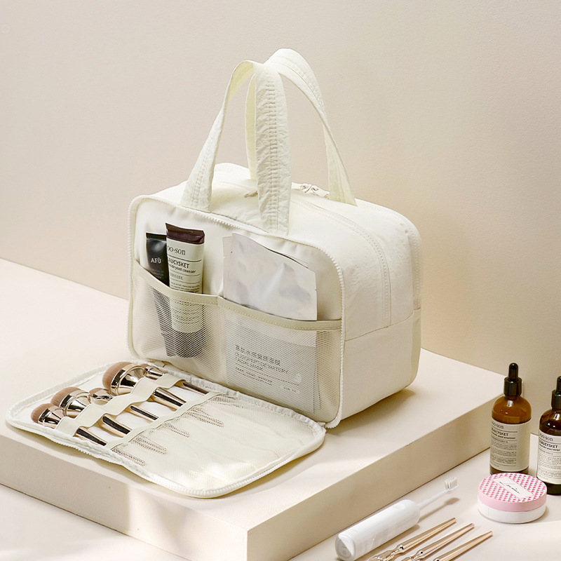 Bolsa de almacenamiento de viaje repelente al agua Taslan, bolsa de cosméticos portátil de gran capacidad, bolsa de almacenamiento de equipaje multifuncional y práctica