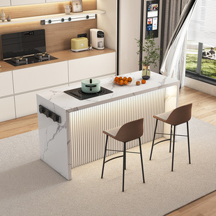 Light Luxury Island Counter Bar Table Integrated Marble Small Kitchen Household Multi-functional Modern Simple Guide Table