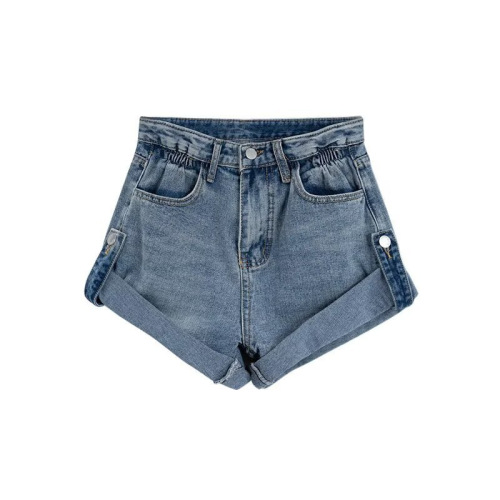Women's Summer Oversized Flared Denim Shorts for Plus Size, High-Waisted, Loose Fit, Hiding Thighs, Slimming, Korean Style A-Word Wide Leg Hot Pants