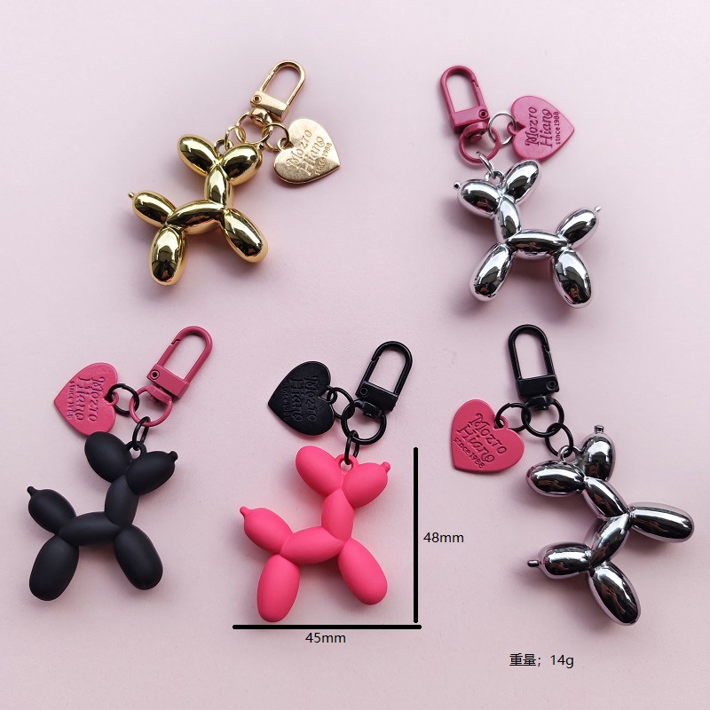 Inswind pequeño libro rojo amor globo perro llavero colgante pareja bolsos DIY colgante joyas de dibujos animados acrílicos