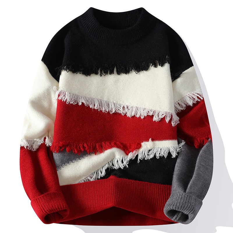 Cross-Border Hot Sale Factory Direct Sales Trendyy Fashionable Round Neck Loose Knitwears and Knitwears for Men