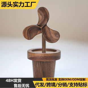 Creative Windmill Essential Oil Diffuser Wood Wooden Diffuser Bottle Indoor Aromatherapy Essential Oil Fragrance Wood Aromatherapy Tool Diffuser