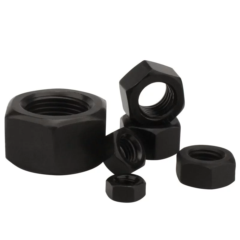 Высокопрочная шестигранная гайка 8,8 класса с винтовой крышкой, черная утолщенная гайка M6M8M10M12M16M20424547