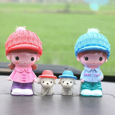 Car ornaments, Crafts Scarf Couple Dog