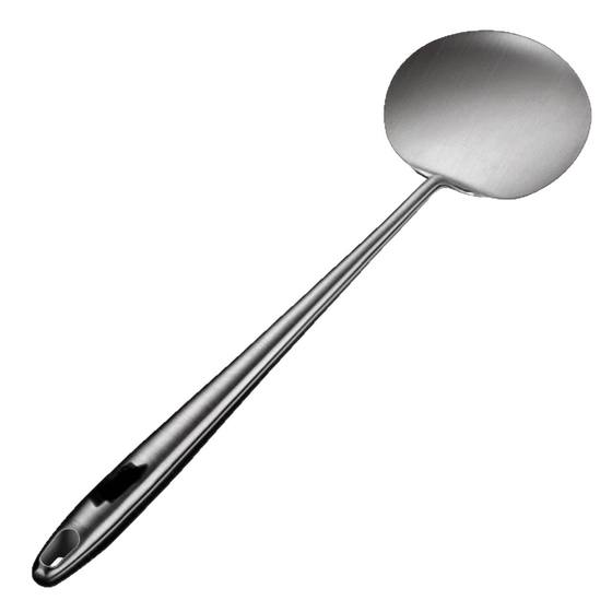 304 stainless steel shovel stir-fry spoon spatula mushroom shovel special household soup spoon with long handle kitchen utensils round stir-fry spoon