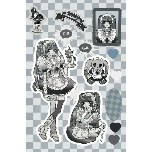 Korean domi sticker book inner page character stickers, ins Korean style goka handmade planner phone case DIY stickers wholesale