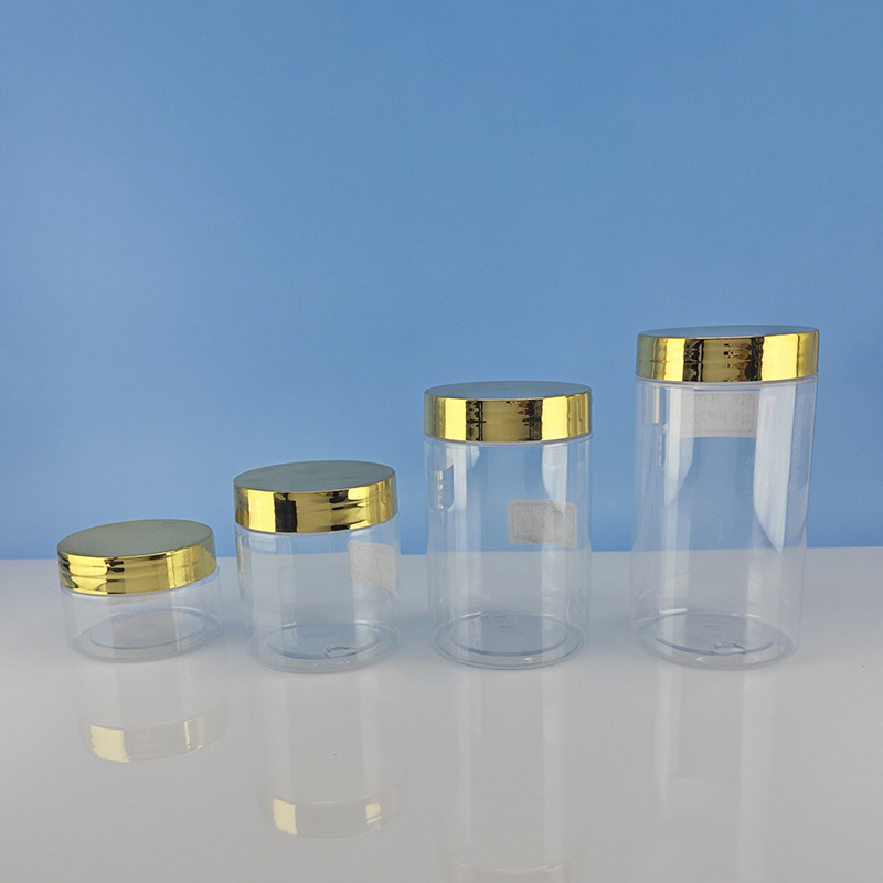 Botellas de boca ancha transparentes de PET para alimentos, frascos sellados para refrigerios, recipientes para té y frutos secos, botellas vacías de plástico para dispensar, venta al por mayor