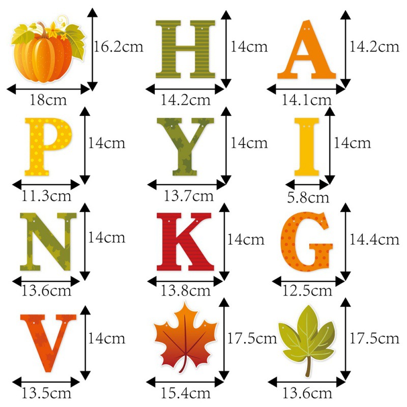 Decoración de fiesta de Acción de Gracias europea y americana tira de banderas de otoño hojas de arce feliz acción de Gracias tira de banderas tira de flores