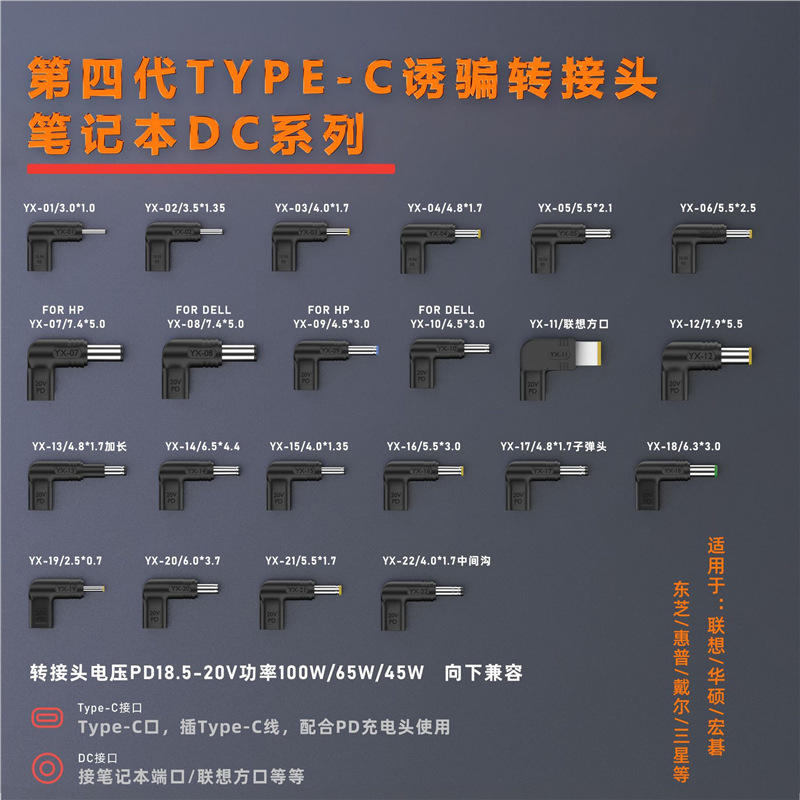Type-C Decoy Adapter Is Suitable for Computer Power Tools Energy Storage Charging Pd Decoy Type-C to Dc