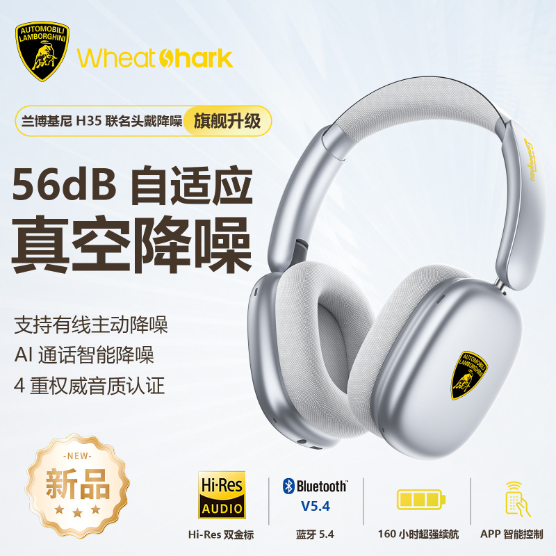 ランボルギーニ H35 アクティブノイズリダクションヘッドマウントワイヤレス Bluetooth ヘッドセットゲーム Apple MAX2025 新モデルに適しています|undefined