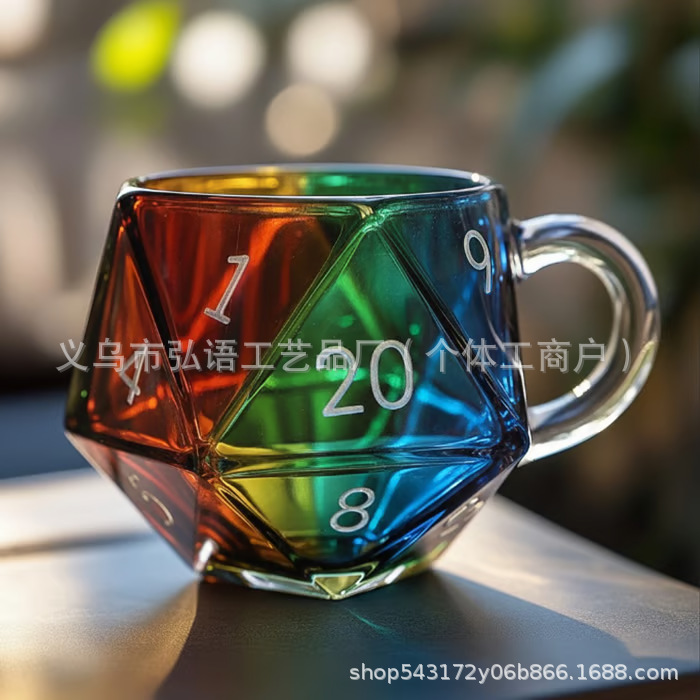 新品龙与地下城彩虹 D20 骰子杯|undefined