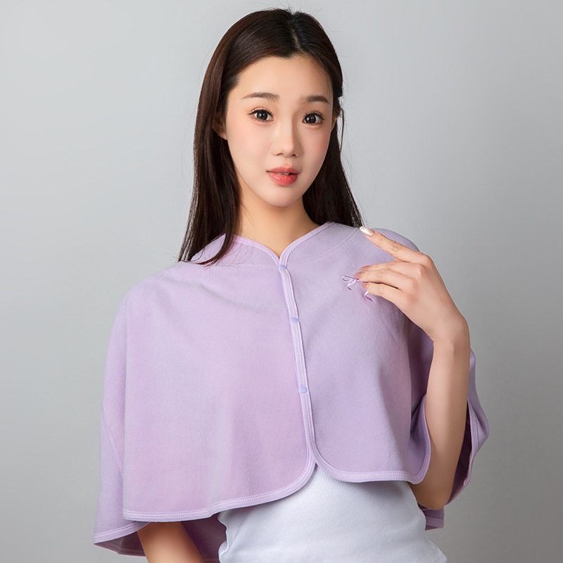 月子披肩秋冬超柔软樱花绒孕妇防风保暖坎肩产妇护肩喂奶斗篷外套|undefined
