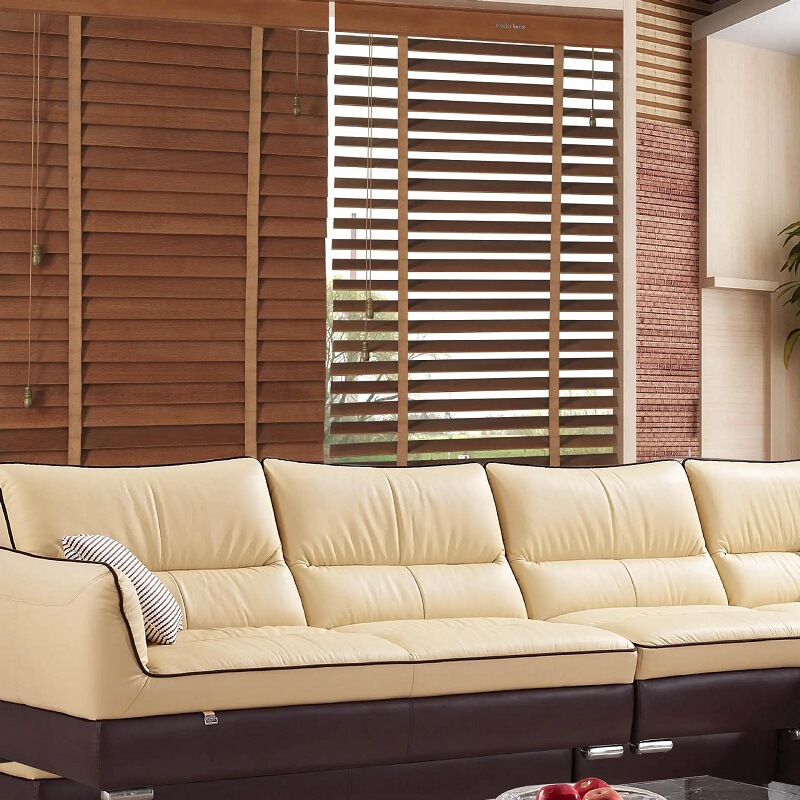 Wuhan Solid Wood Bamboo Blinds Electric Blackout Sunshade Natural Raw Materials Suitable for Study Room, Living Room, Dining Room, Office