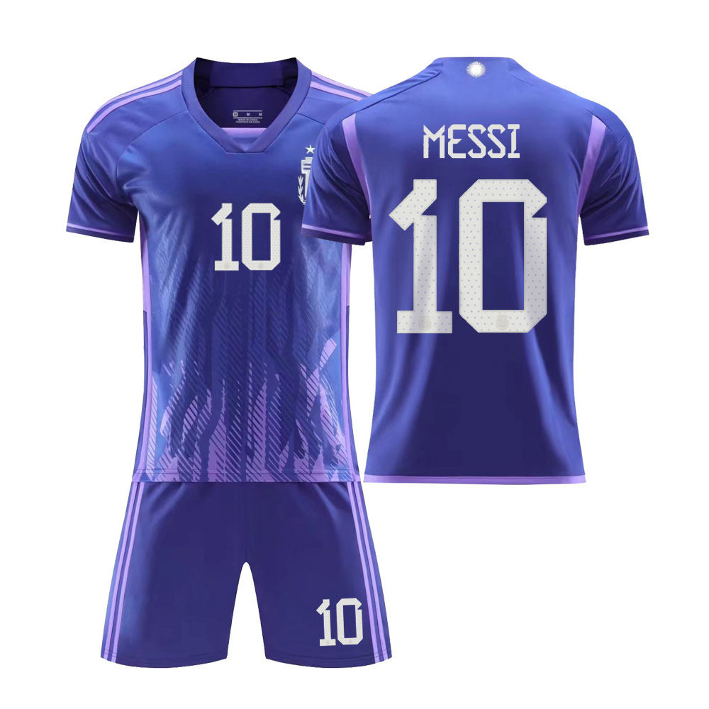 Verano Argentina fútbol uniforme niños traje de los hombres al aire libre correr deportes de secado rápido Massey Jersey mujeres adultas al por mayor
