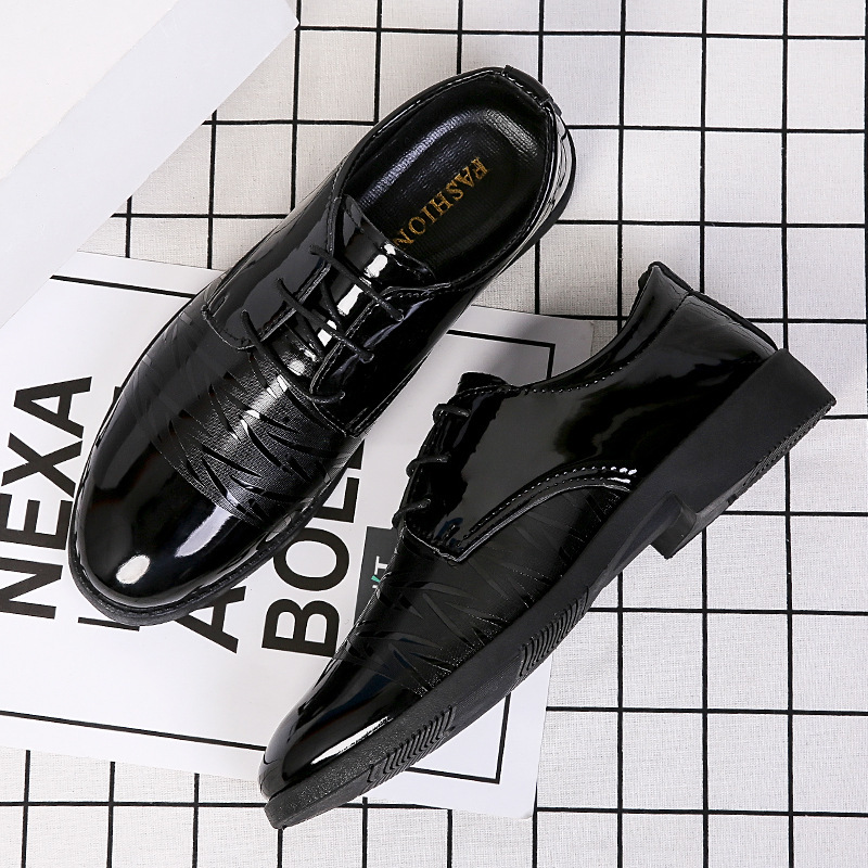 Leather Shoes Men's Spring and Autumn Business Dress Casual Shoes Youth Wedding Shoes Best Man Men's Shoes Fashionable British Men's Leather Shoes