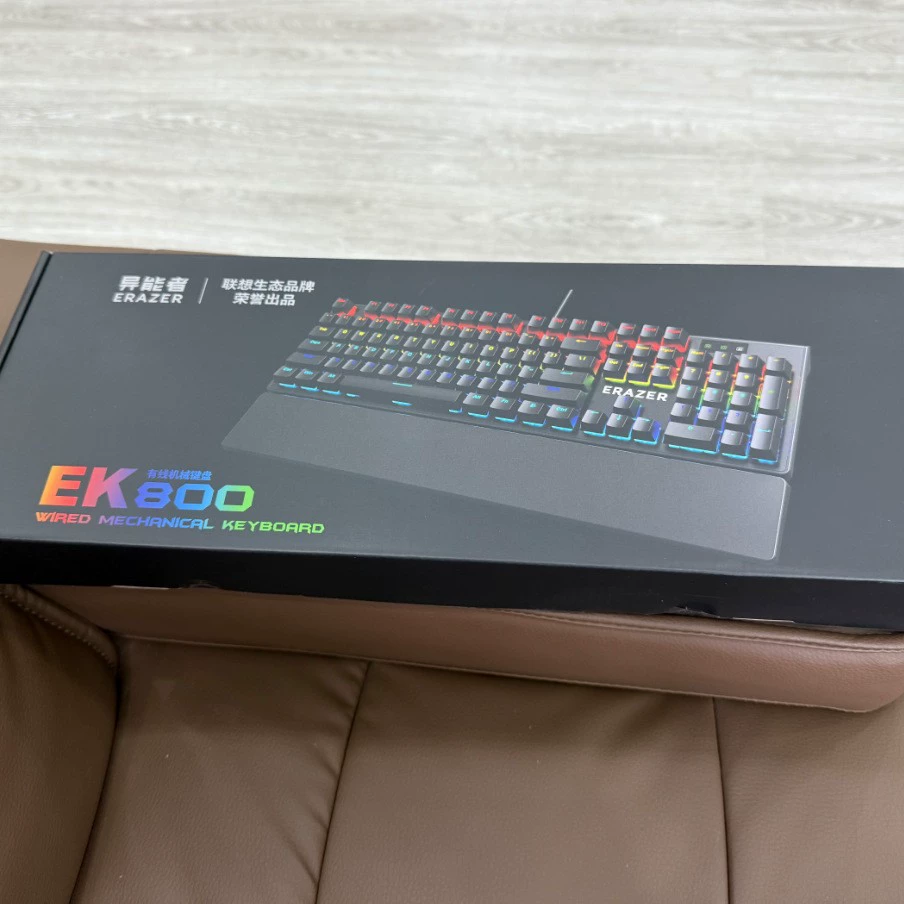 Подлинная механическая проводная клавиатура Superpower EK800 с заменяемыми переключателями, съемной подставкой для рук, подсветка по бокам