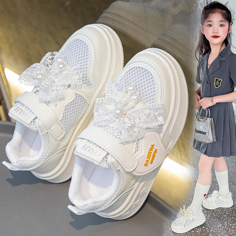 Children's summer breathable sports white sneakers for early age for…