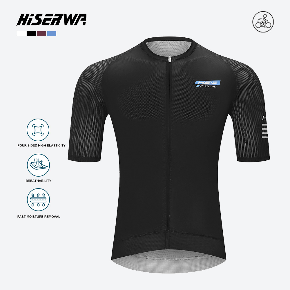 Hiserwa Clearance Quick-Drying Breathable Cycling Jersey Men's and Women's Short-Sleeved Top Set Bicycle Road Mountain Bike