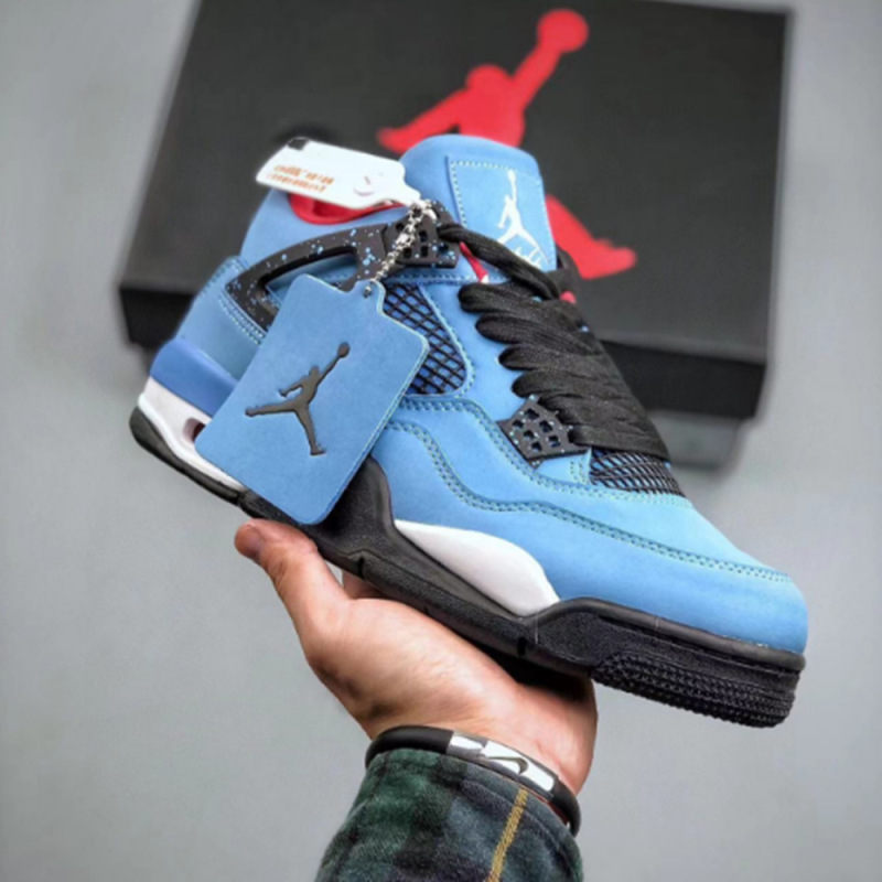 莆田靴工場卸売会社レベル AJ4 ミッドナイトブルー電気母黄白黒ジョー 4 外国貿易男性と女性のスポーツブルーシューズ|undefined
