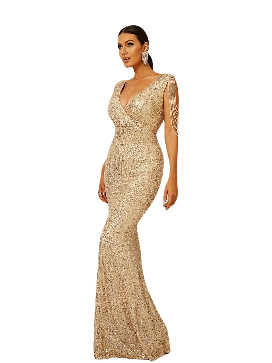 Women's strapless and backless dress_voghion.com