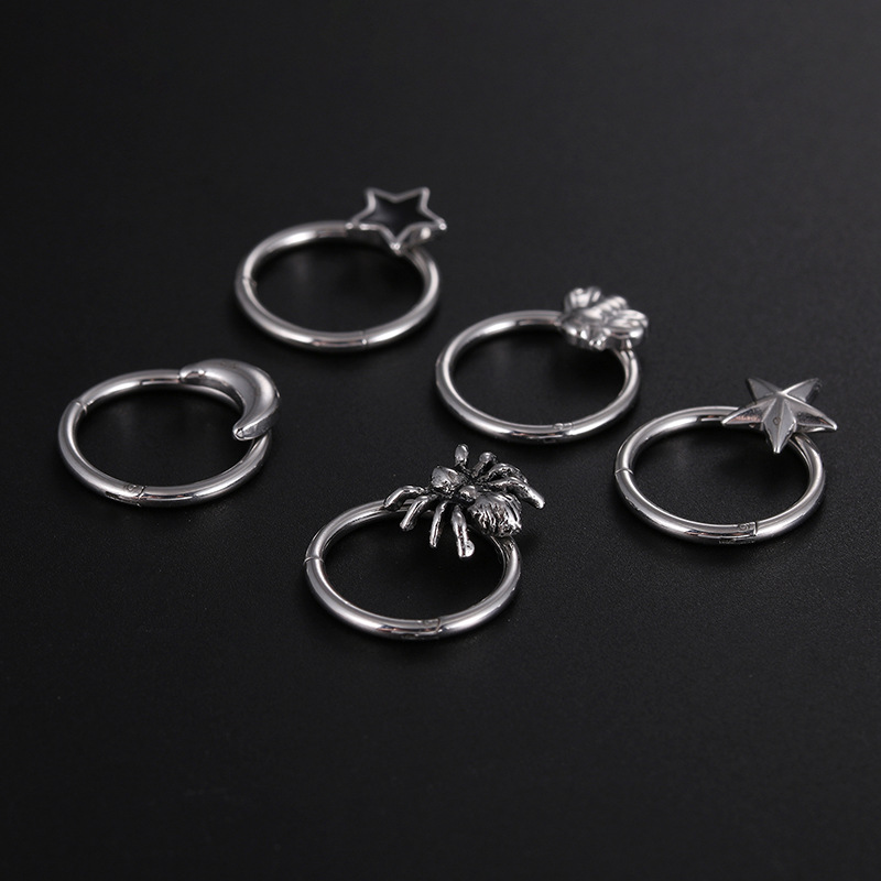 1 Piece Quantity Hip-hop Star Titanium Steel Polishing Nose Ring Nose Pin
