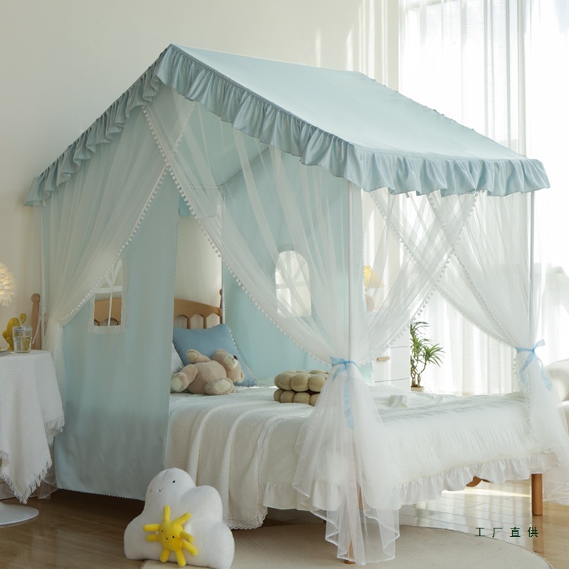 Princess Style Kidsren's Bed Tent, Girl's Dream Castle Bed Curtain, Small House Mosquito Net, Separate Bed