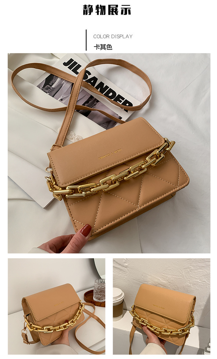 255g Weight Synthetic Leather Lining Material Magnetic Buckle Closure Type Single Shoulder Strap Strap Type Square Bag Bags Type Pu Leather Material Solid Color Pattern Streetwear Style Square Shape Khaki, White, Red, Black Color Small Size Small Pu Leather Streetwear Square Bag 11