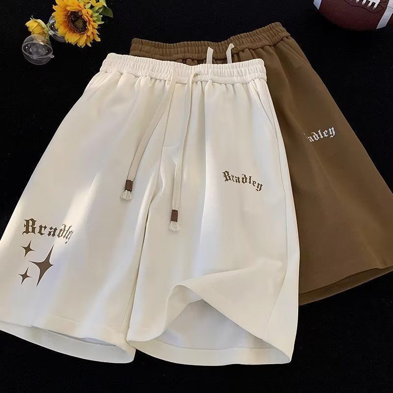 Summer 2023 new Hong Kong style casual sports shorts men's summer fashion brand loose youth American fifth pants