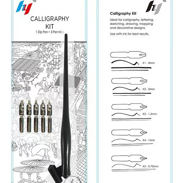 Elbow Oblique Rod Dip Pen suit English Writing Pen Gothic Art Flat Pen Dip Pen Special-Shaped Rod