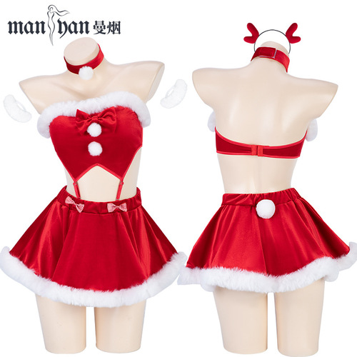 Manyan New Year's shirt 23 Years of the Rabbit sexy lingerie sexy plush nightgown collection uniform one drop shipping 8613