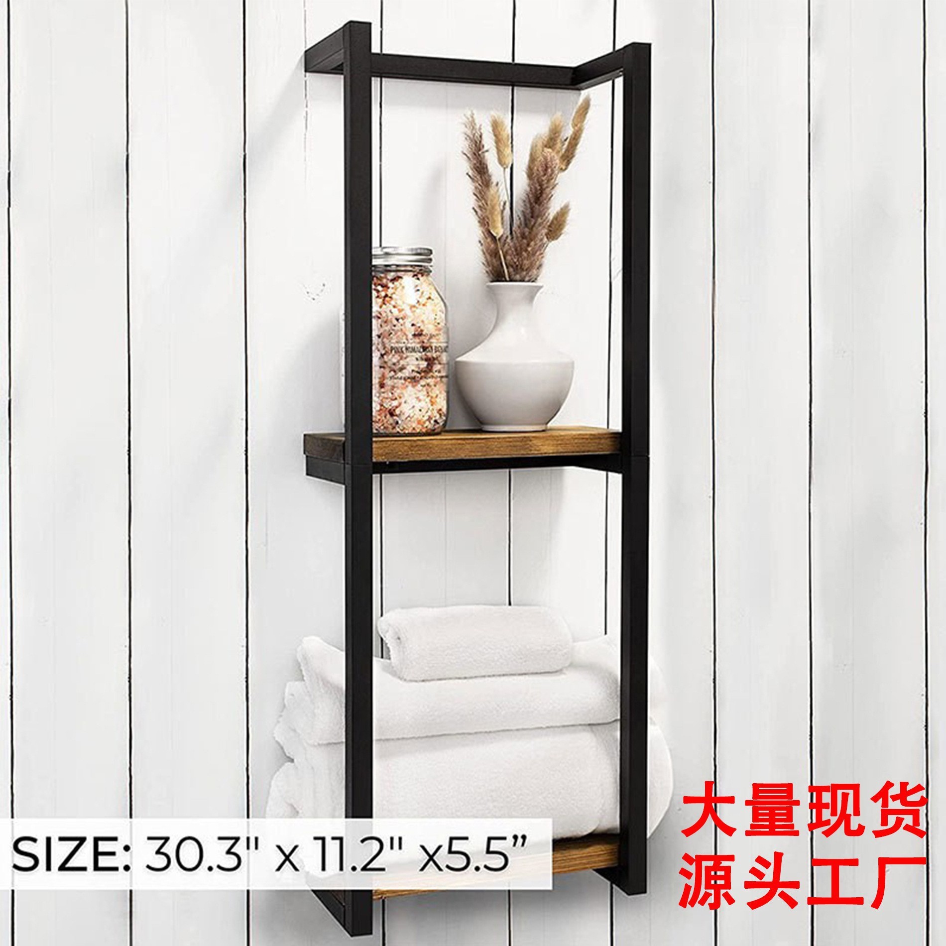 Ready Stock Cross-Border Bathroom Towel Rack, Bathroom Storage Rack, Towel Rack, Towel Bar, Wall-Mounted 2-Layer Towel Rack