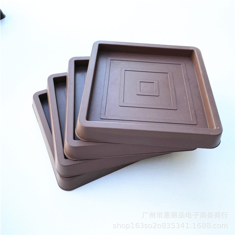 家具杯垫方形形脚轮杯2.5英寸钢琴橡胶脚垫橱柜沙发防滑垫