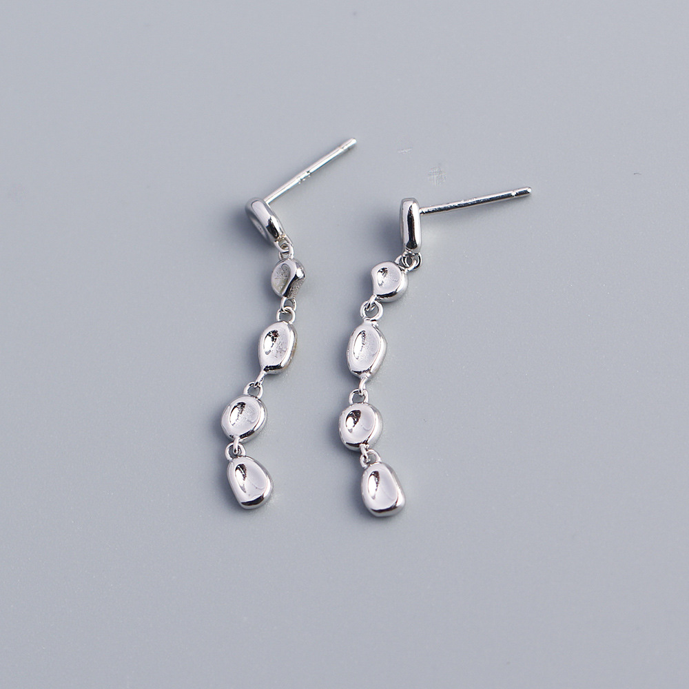 Zircon Inlay Material Drop Earrings Classification 1 Pair 925 Sterling Silver Irregular Geometric Drop Earrings