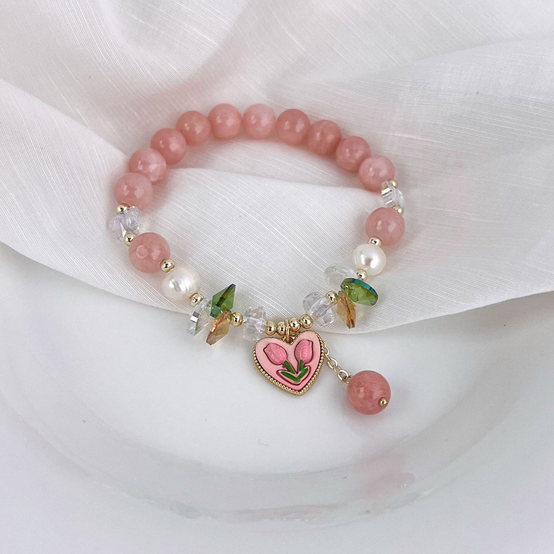 Fashion Heart Shape natural stone Beaded Bracelets