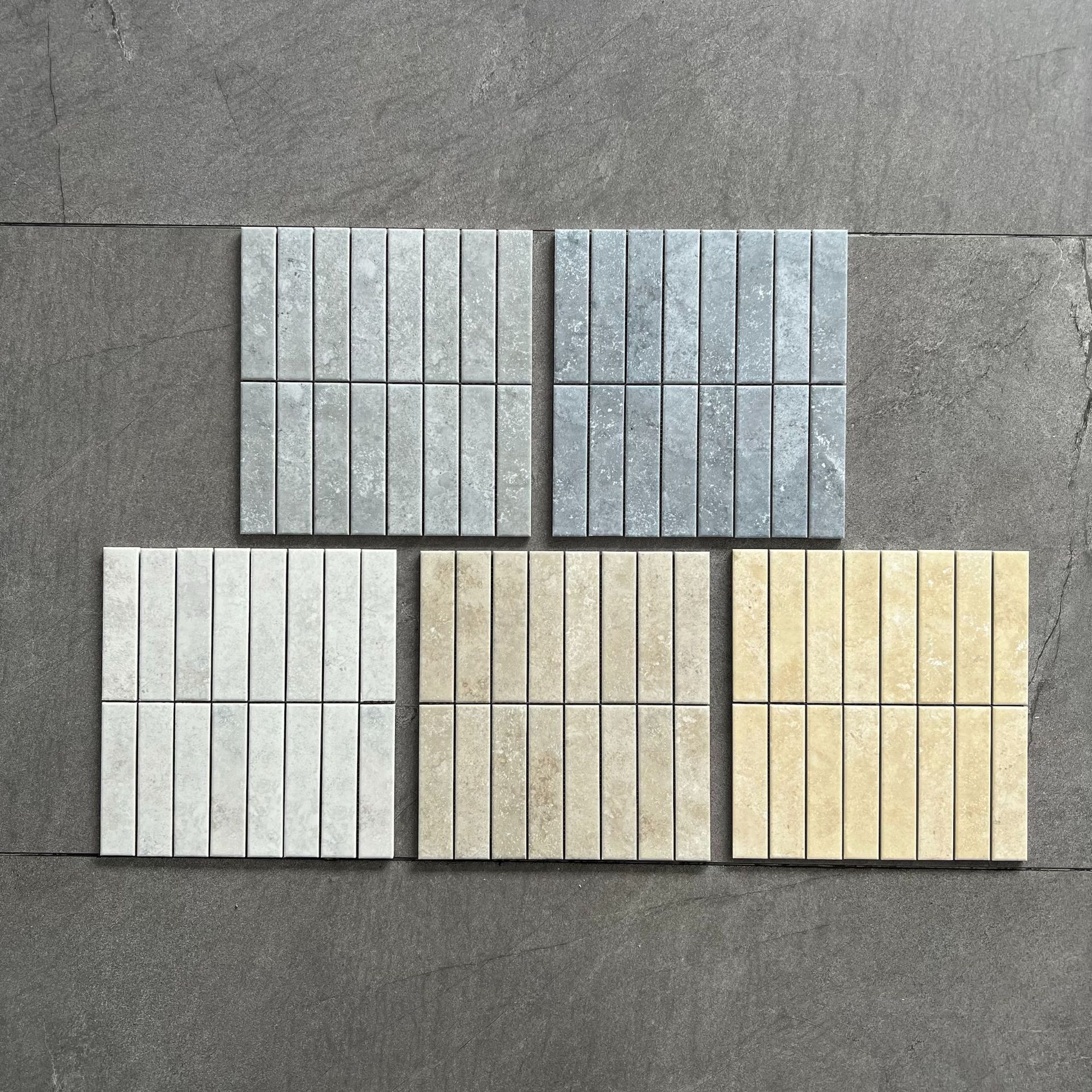 Retro imitation stone striped ceramic mosaic restaurant B&B kitchen…