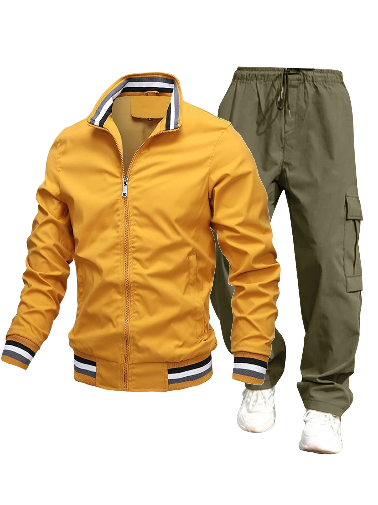 Herrenbekleidung 2024 neuer trendiger Herren-Herbst- und Winter-Freizeitmantel Modetrendmantel Herrenoberteile dünne Jacke Anzug_voghion.com