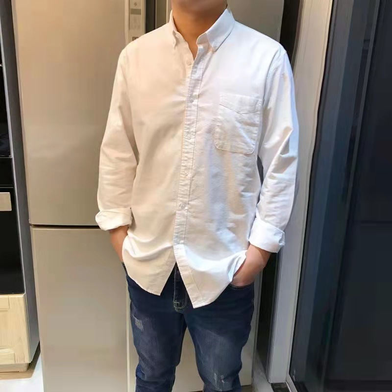 保税倉庫拾い漏れ ~ 竿級ビジネスカジュアル快適オックスフォード紡績純色ストライプ長袖シャツメンズF082018